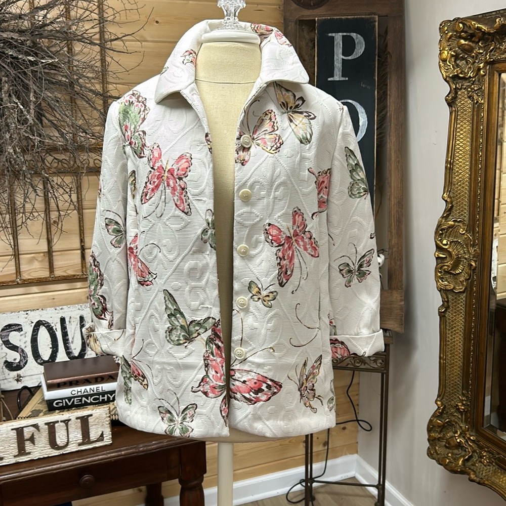 Spring Butterfly textured Blazer